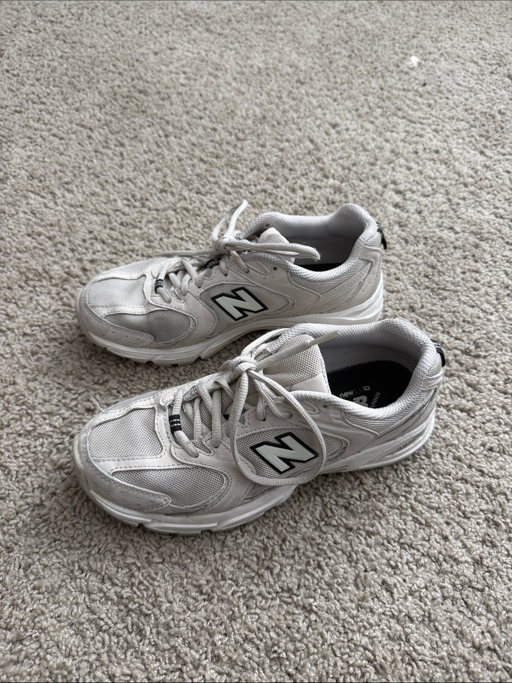 New Balance White and Black Logo Women's Sneakers